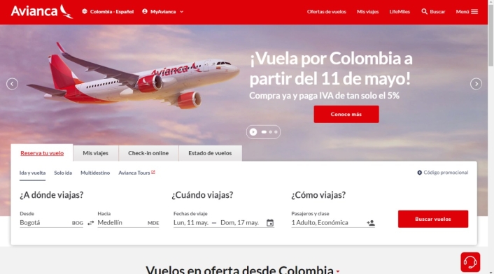 Avianca abre venta de vuelos