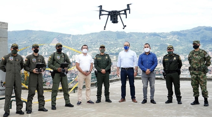 Con drones de vigilancia, autoridades de Itagüí, Antioquia, vigilan los puntos más violentos