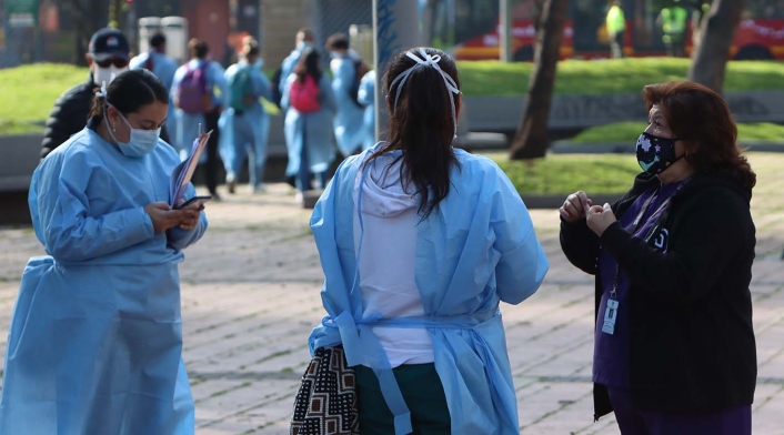 Desinfección en Chapinero / Alerta naranja en Bogotá por coronavirus