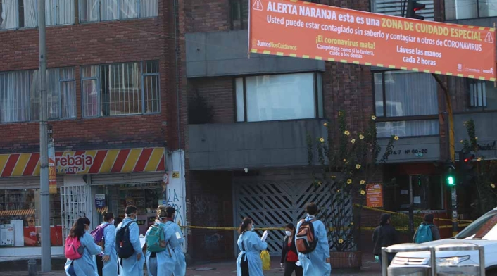 Desinfección en Chapinero / Alerta naranja en Bogotá por coronavirus