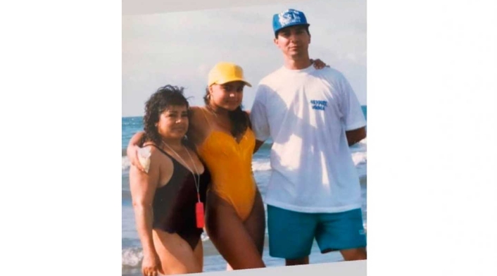 Marbelle en vestido de baño en 1996.
