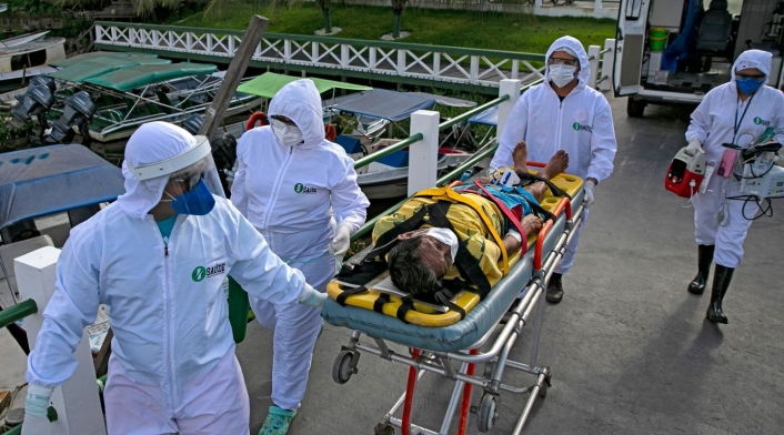 Paciente con coronavirus en Porte, estado de Pará, Brasil