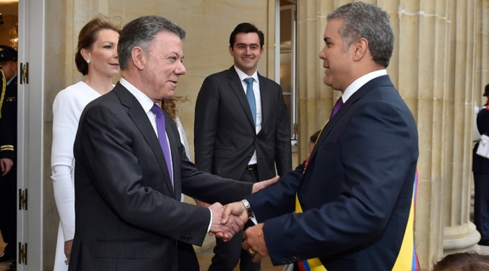 Juan Manuel Santos e Iván Duque Juan Manuel Santos e Iván Duque