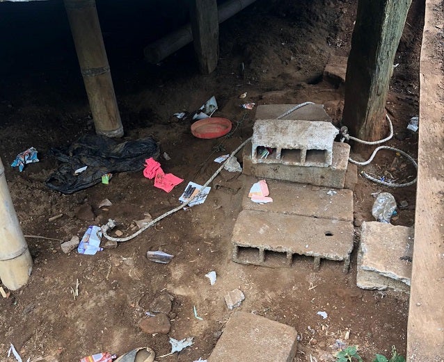 Sótano de la vivienda en donde permanecía la menor.