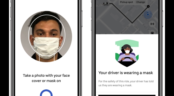 Uber lanza sistema de verificación con tababocas