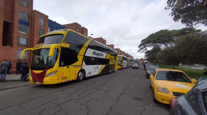 Protesta del transporte intermunicipal, en Bogotá