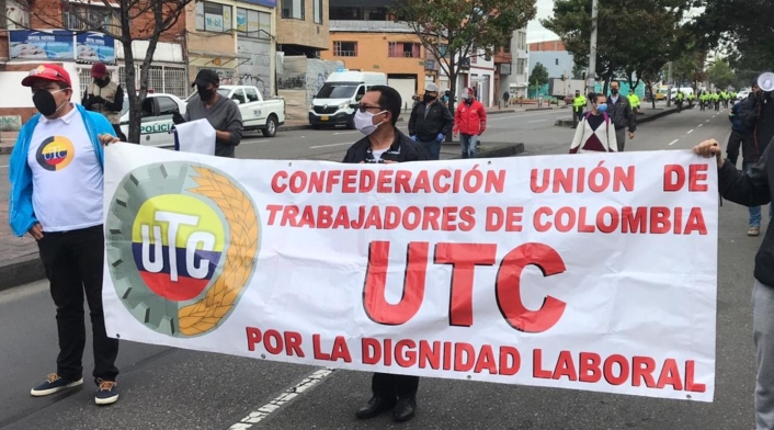 Protesta de conductores de Transmilenio en medio de cuarentena