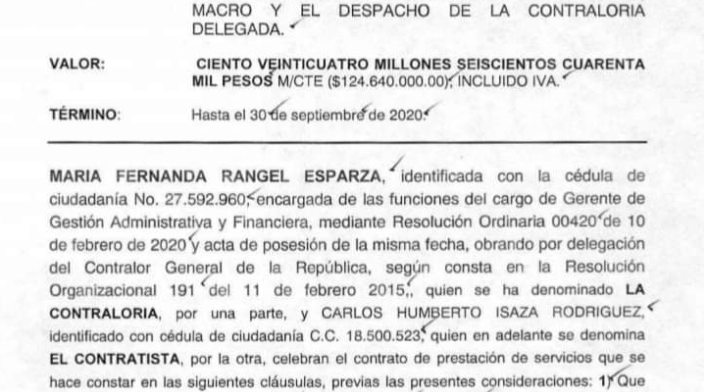 Contrato en contraloría