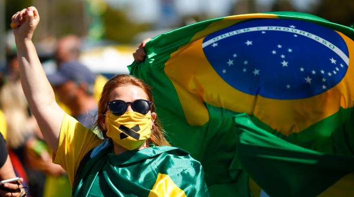 Protestas en Brasil / Seguidores de Bolsonaro