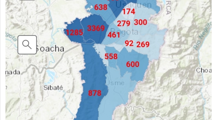 Cifras de contagios en Bogotá
