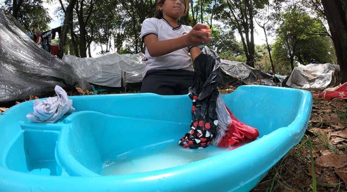 Migrantes venezolanos – crisis humanitaria en Bogotá – campamento de migrantes en Autopistas Norte