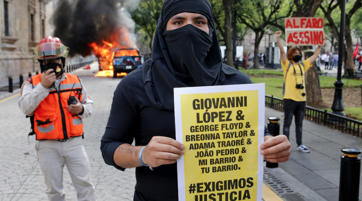 Manifestaciones en Jalisco por muerte de Giovanni López a manos de la policía