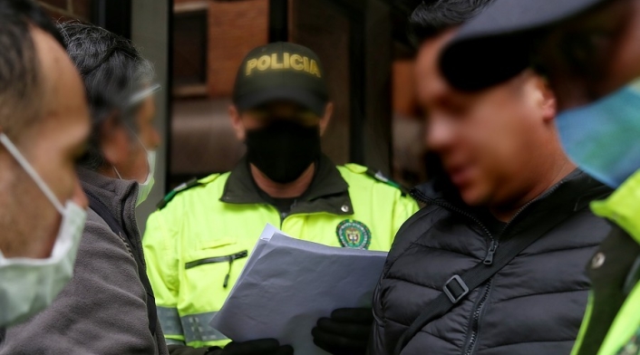 Policías con tapabocas / Coronavirus en Colombia Policías con tapabocas / Coronavirus en Colombia