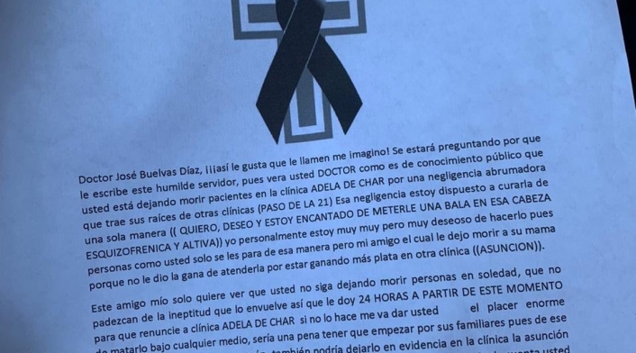 Amenaza a médico en Atlántico