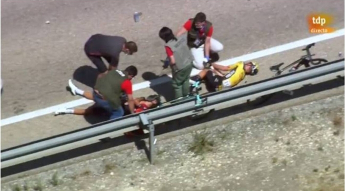 Vuelta a Burgos, accidente primera etapa