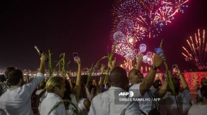Fin de año en Copacabana, Río de Janeiro, Brasil