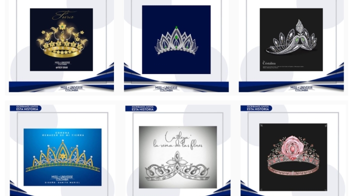 Diseño coronas de Miss Universo Colombia