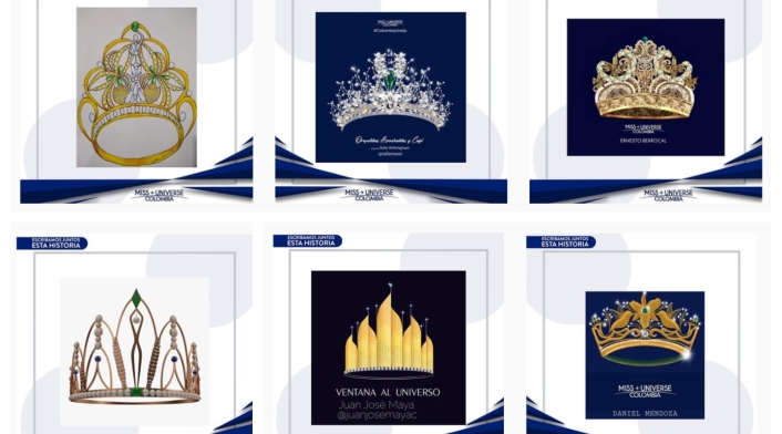Diseño coronas de Miss Universo Colombia