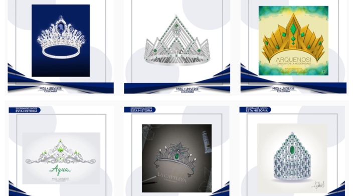 Diseño coronas de Miss Universo Colombia