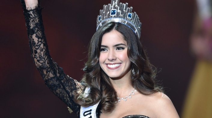 Paulina Vega cuando fue elegida Miss Universo