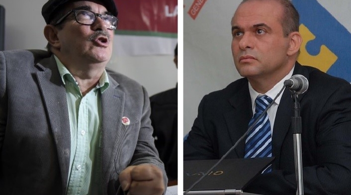 Rodrigo Londoño y Salvatore Mancuso