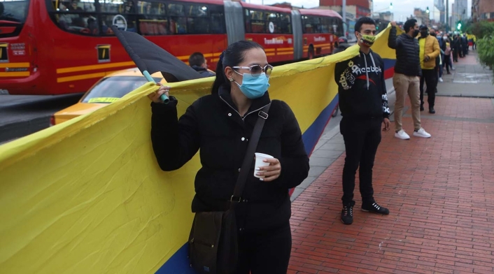 Protesta de comerciantes en Bogotá