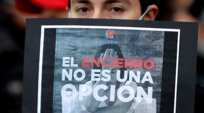 Protesta de comerciantes en Bogotá