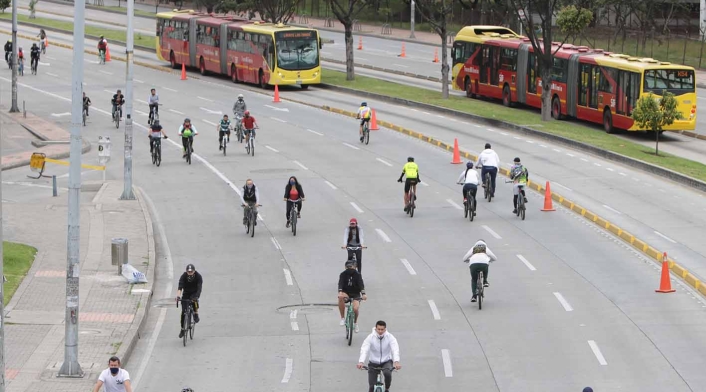 Ciclovía en Bogotá después de cuarentena, 30 de agosto de 2020