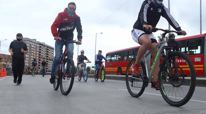 Ciclovía en Bogotá después de cuarentena, 30 de agosto de 2020
