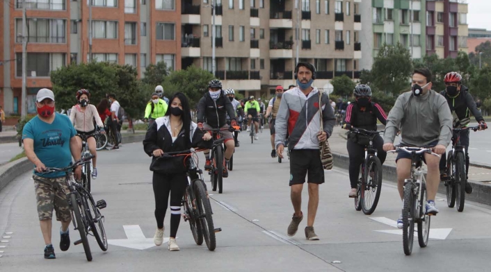 Ciclovía en Bogotá después de cuarentena, 30 de agosto de 2020