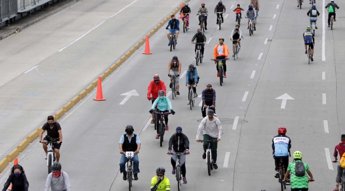 Ciclovía en Bogotá después de cuarentena, 30 de agosto de 2020