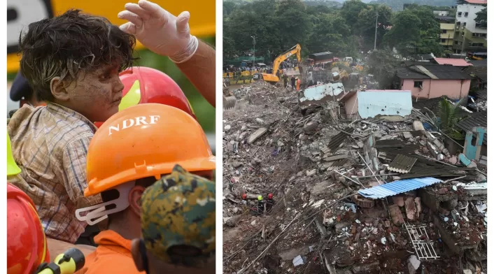 Derrumbe de edificio en India
