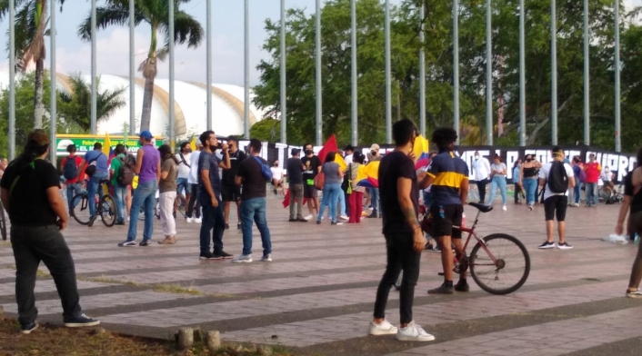 Plantón contra la violencia en Cali.