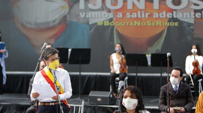 Claudia López / Celebración de cumpleaños de Bogotá en pandemia