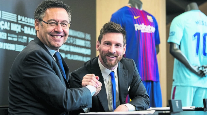 Messi y Bartomeu
