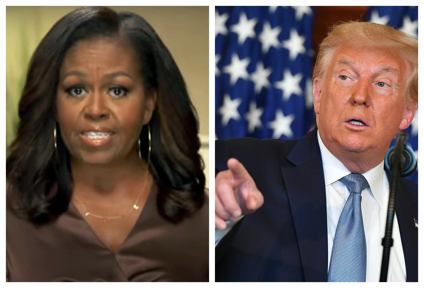Michelle Obama y Donald Trump