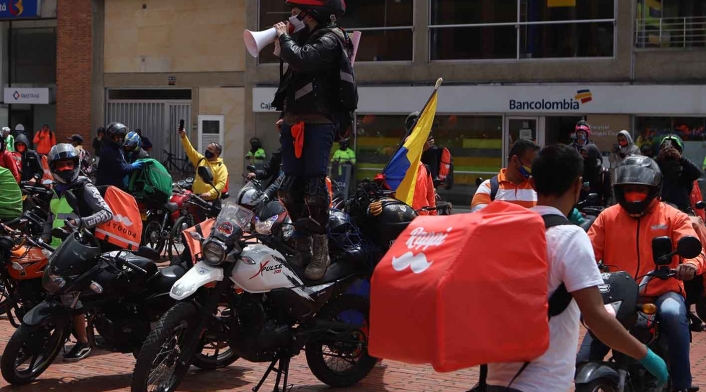 Protesta de rappitenderos en Bogotá