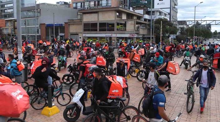 Protesta de rappitenderos en Bogotá