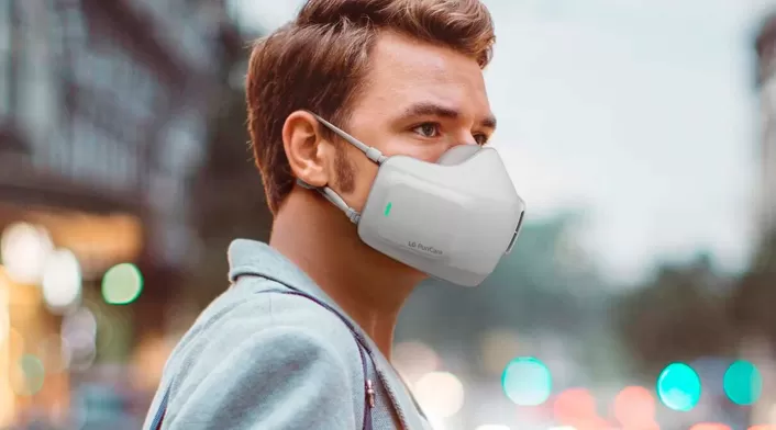Tapabocas con purificador de aire