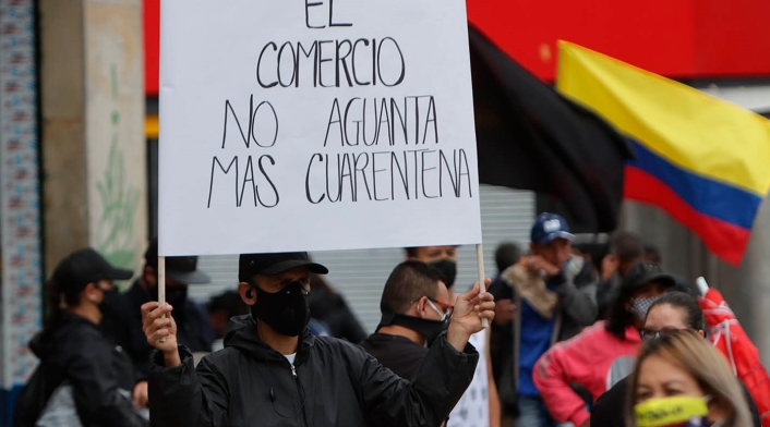 Comerciantes de San Victorino adelantan protesta