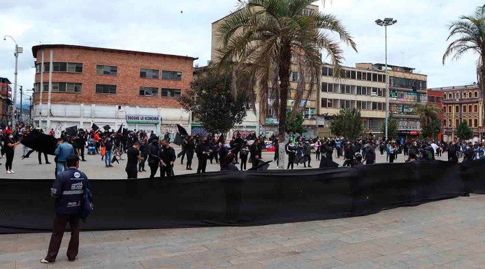 Comerciantes de San Victorino adelantan protesta