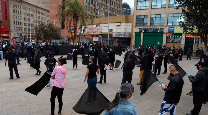 Comerciantes de San Victorino protestan