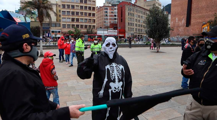 Comerciantes de San Victorino protestan contra cuarentena