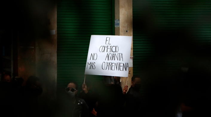 Comerciantes de San Victorino adelantan protesta