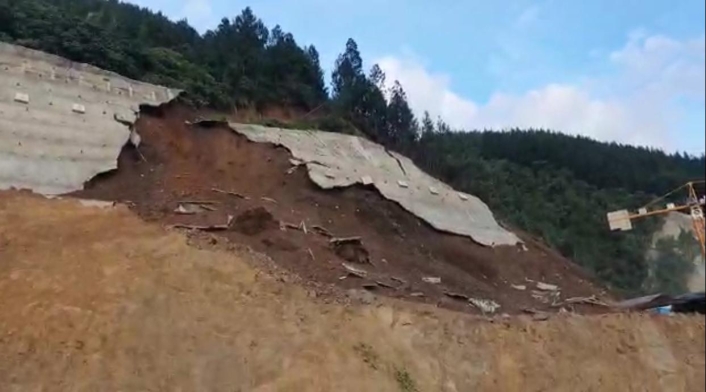 Lugar del deslizamiento en el proyecto Pacífico 1.