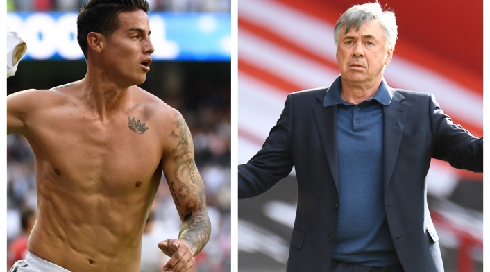 James Rodríguez y Carlo Ancelotti James Rodríguez y Carlo Ancelotti