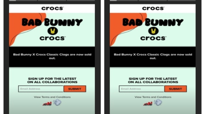 Bad Bunny crocs agotados