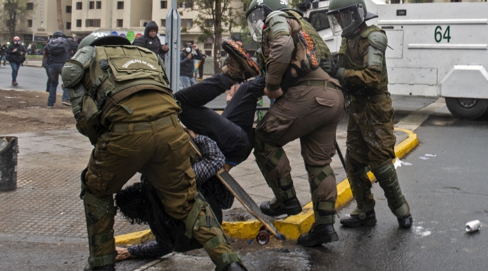 Carabineros en protestas en Chile, 25 de septiembre de 2020