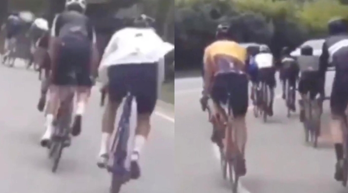 Conductora en Antioquia arremete contra los ciclistas