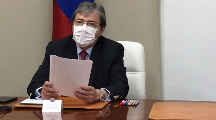 Ministro de Defensa, Carlos Holmes Trujillo desde la virtualidad